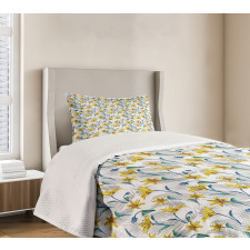 Lily Blossom Flowers Bedspread Set