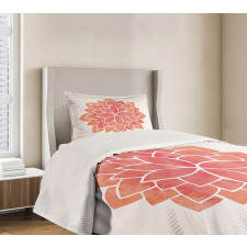 Pattern Lotus Illustration Bedspread Set