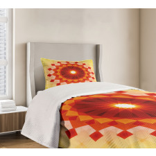 Fluorescent Rays Squares Bedspread Set