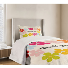 Simple Colorful Flowers Bedspread Set