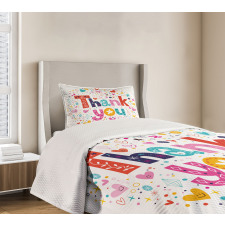 Happy Floral Hearts Stars Bedspread Set