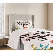 Heart Flowers and Leaves Bedspread Set