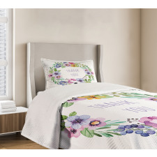 Spring Wreath Simple Word Bedspread Set