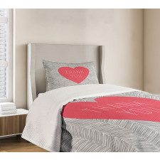 Centered Big Heart Love Bedspread Set