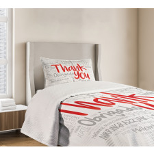 Appreciation Merci Danke Bedspread Set