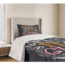 Get It Girl Typography Bedspread Set