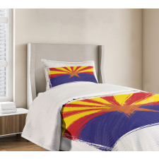 Grunge Design State Flag Bedspread Set