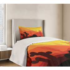 Western Cactus Silhouettes Bedspread Set