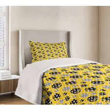 Abstract Paint Smears Circles Bedspread Set