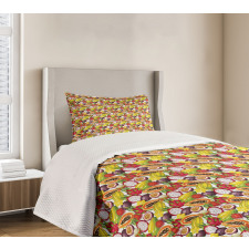 Vegetarian Mango Dragon Fruit Bedspread Set