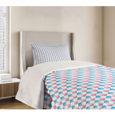 Diagonal Checkered Square Bedspread Set