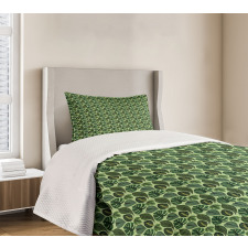 Palm Leaves Jungle Plants Bedspread Set