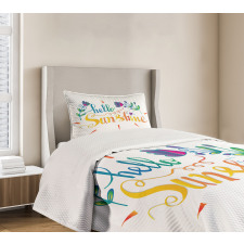 Bloom Motifs Heart Bedspread Set