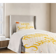 Halftone Dots Words Bedspread Set