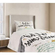 Sunset Scene Words Bedspread Set