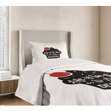 Pastry Silhouette Words Bedspread Set