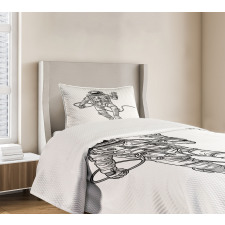 Cosmonaut Waving Hand Bedspread Set