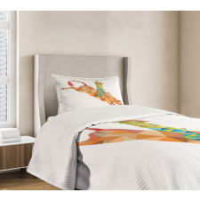 Geometric Fractal Cowboy Bull Bedspread Set