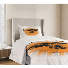 Furious Bull Head Portrait Bedspread Set