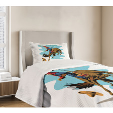 Cowboy Falling off His Horse Bedspread Set