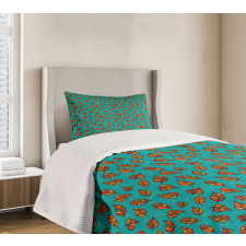 Doodle Art Falling Leaves Bedspread Set