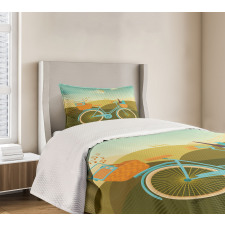 Camping Picnic Themed Bike Bedspread Set