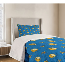 Sun and Moon Phases Layout Bedspread Set