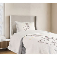 Cartoon Style Typography Bedspread Set