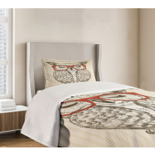 Owl with Be Smart Lettering Bedspread Set