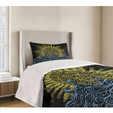 Wavy Ocean Summer Sky Motif Bedspread Set