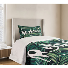 Hawaiian Fern Leaves Design Bedspread Set