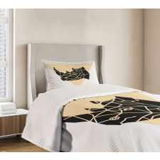 Angular Animal Design Graphic Bedspread Set