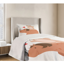 Mother and Calf with Heart Bedspread Set