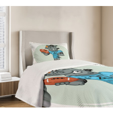 Animal with Jersey and Ball Bedspread Set