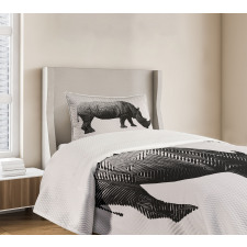 Polygonal Animal Line Art Bedspread Set