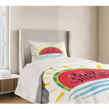 Watermelon Slice Motif Bedspread Set