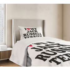 I Love My Dog Words Bedspread Set