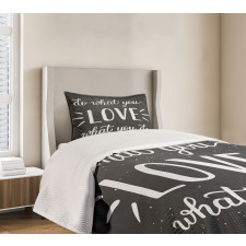 Hand Lettering Typography Bedspread Set