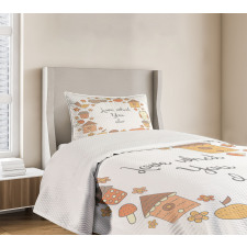 Warm Autumn Tones Cartoon Bedspread Set