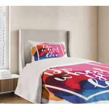 Contemporary Theme Love Work Bedspread Set