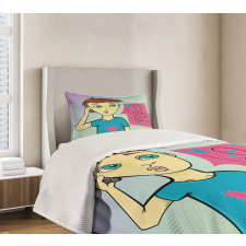 Boy Calling His Mother Bedspread Set