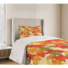 Pile of Foliage Tree Leaves Bedspread Set