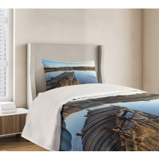 Tranquil Lake Idyllic Pier Bedspread Set