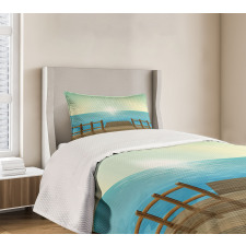 Doodle Landsape Port and Sea Bedspread Set