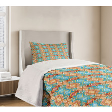 Colorful Tie Dye Geometric Bedspread Set