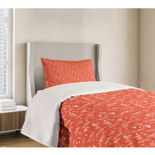 Hand Paint Hearts Word of Love Bedspread Set