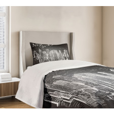 New York Manhattan Skyscrapers Bedspread Set