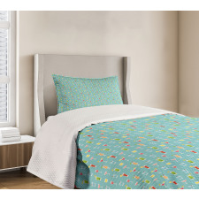 Party Beverages Pattern Bedspread Set