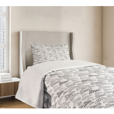 Monochrome Abstract Clouds Bedspread Set