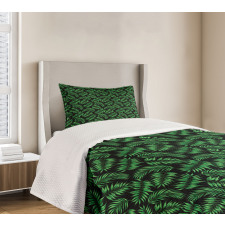 Exotic Jungle Leaves Art Bedspread Set